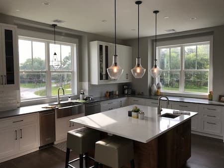 Roller Shades With Wood Valance Installed In Kemah, TX