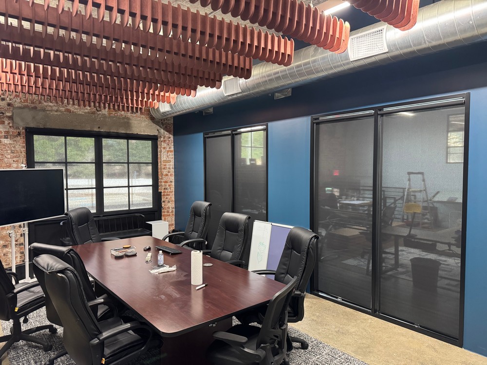 Custom-Fit Cordless Interior Solar Shades 5 Percent Black on Commerce St in Houston, TX