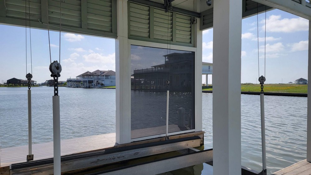 Effortless Outdoor Motorized Shades for Boat Protection on Lagoon Dr in Port Bolivar, TX