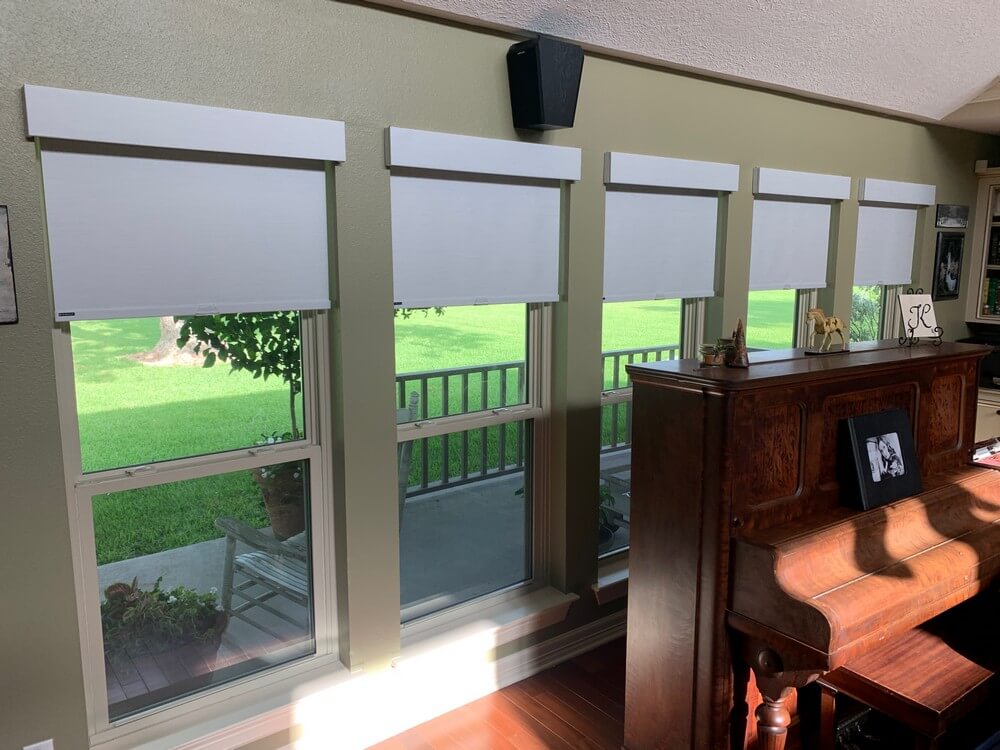 Functional Room Darkening Cordless Roller Shades on Bohemian Hall Rd in Crosby, TX