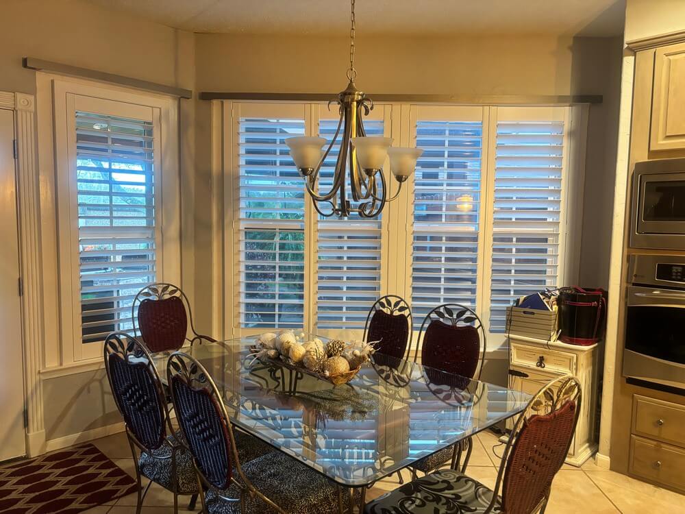 Replaced Vertical Blinds with Modern Plantation Shutters on Dawn Crest Ct in League City, TX